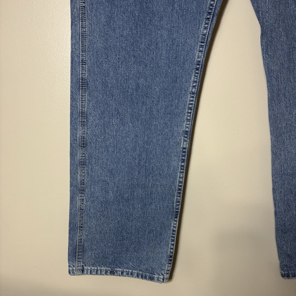 Y2K Vintage Lee Dungarees Baggy Wide Leg Carpenter Jeans Mens 34x34 Denim 2000's - Picture 3 of 15